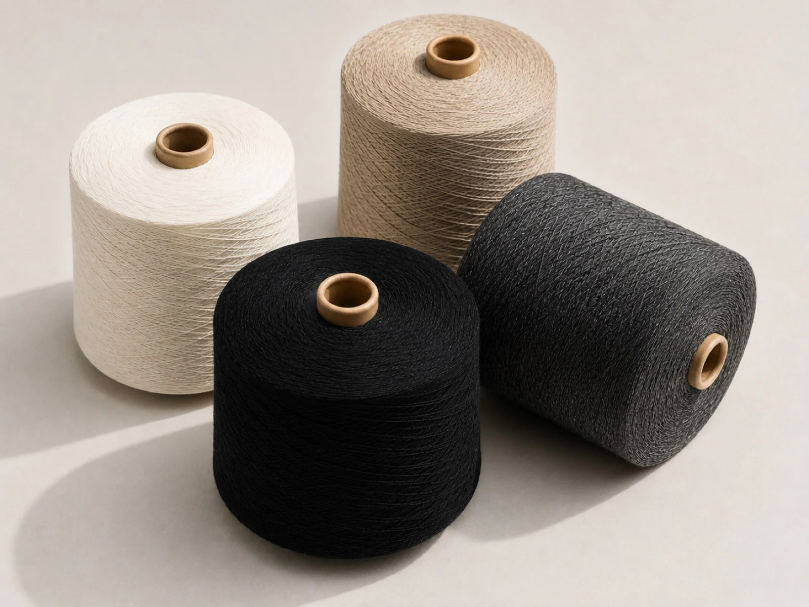 Leo Daily Yarn — Oatmeal, Charcoal, Black, White
